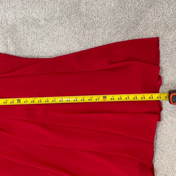 Badgley Mischka Strapless Red Silk Ruched Sides Formal Prom Gown NWT 8 - Picture 8 of 14